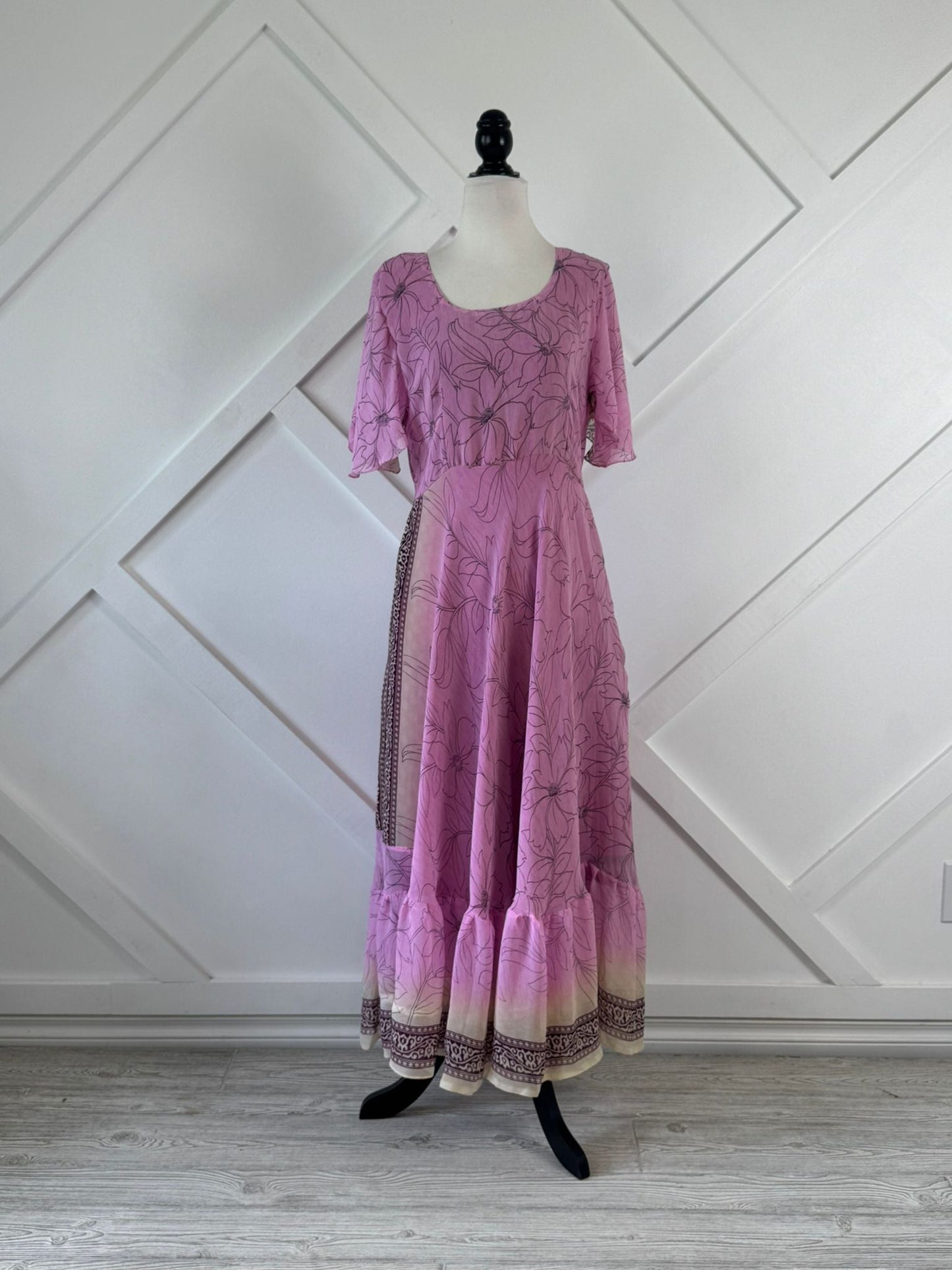 Slim Petite Lined Ganga Dress-ED002 - Rangeelaa- Fairtrade Sustainable Women's Clothing