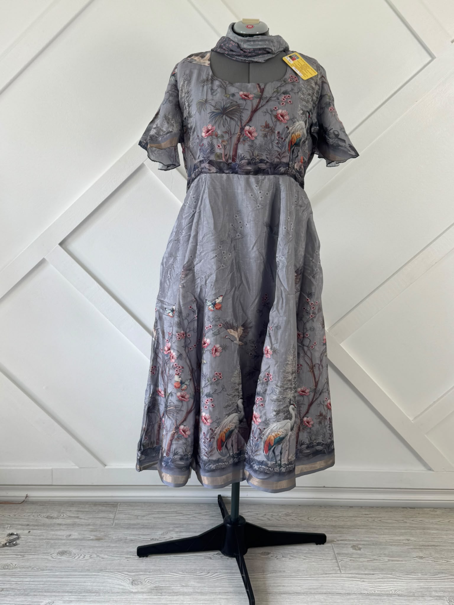Tanja.K-Dola Silk Regular Lined Rani Dress with scarf - Rangeelaa- Fairtrade Sustainable Women's Clothingdresses