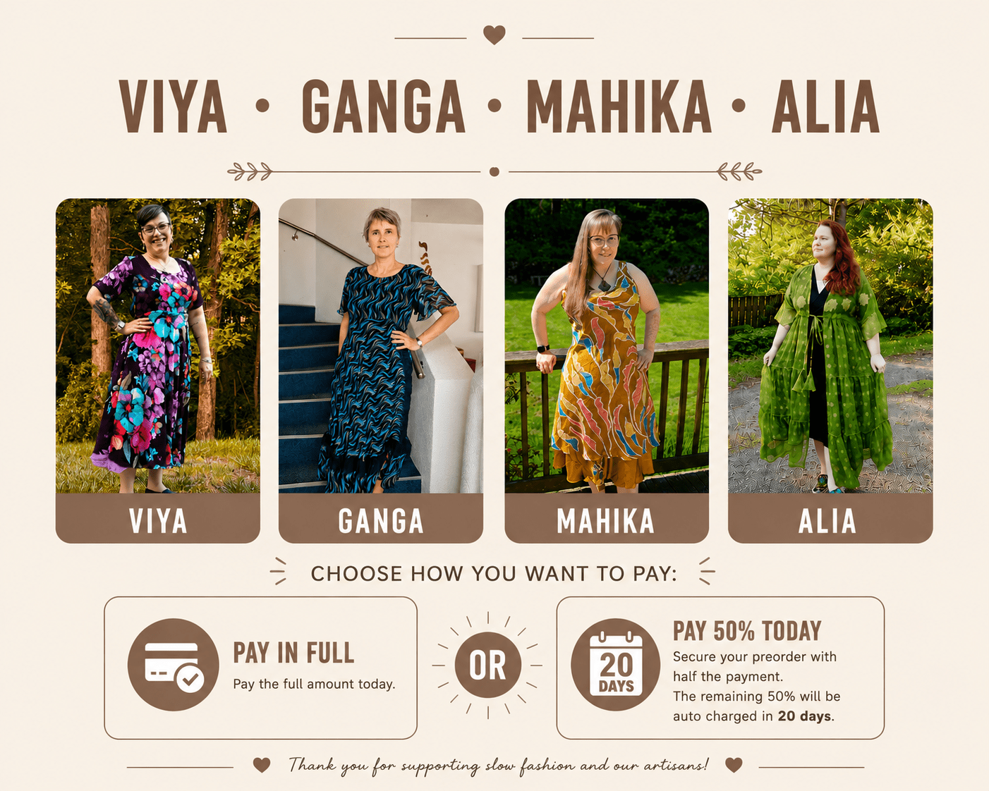 Viya/Ganga/Mahika/Alia - Rangeelaa- Fairtrade Sustainable Women's Clothing