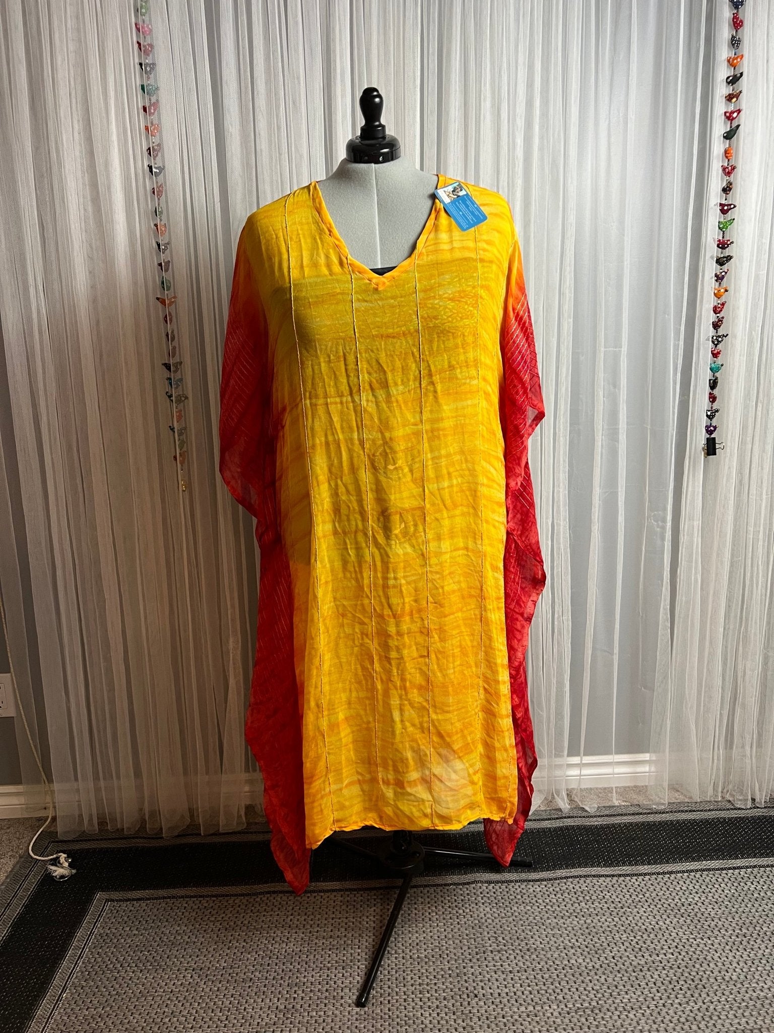 Chiffon high low kaftan-002 - Rangeelaa- Fairtrade Sustainable Women's Clothing