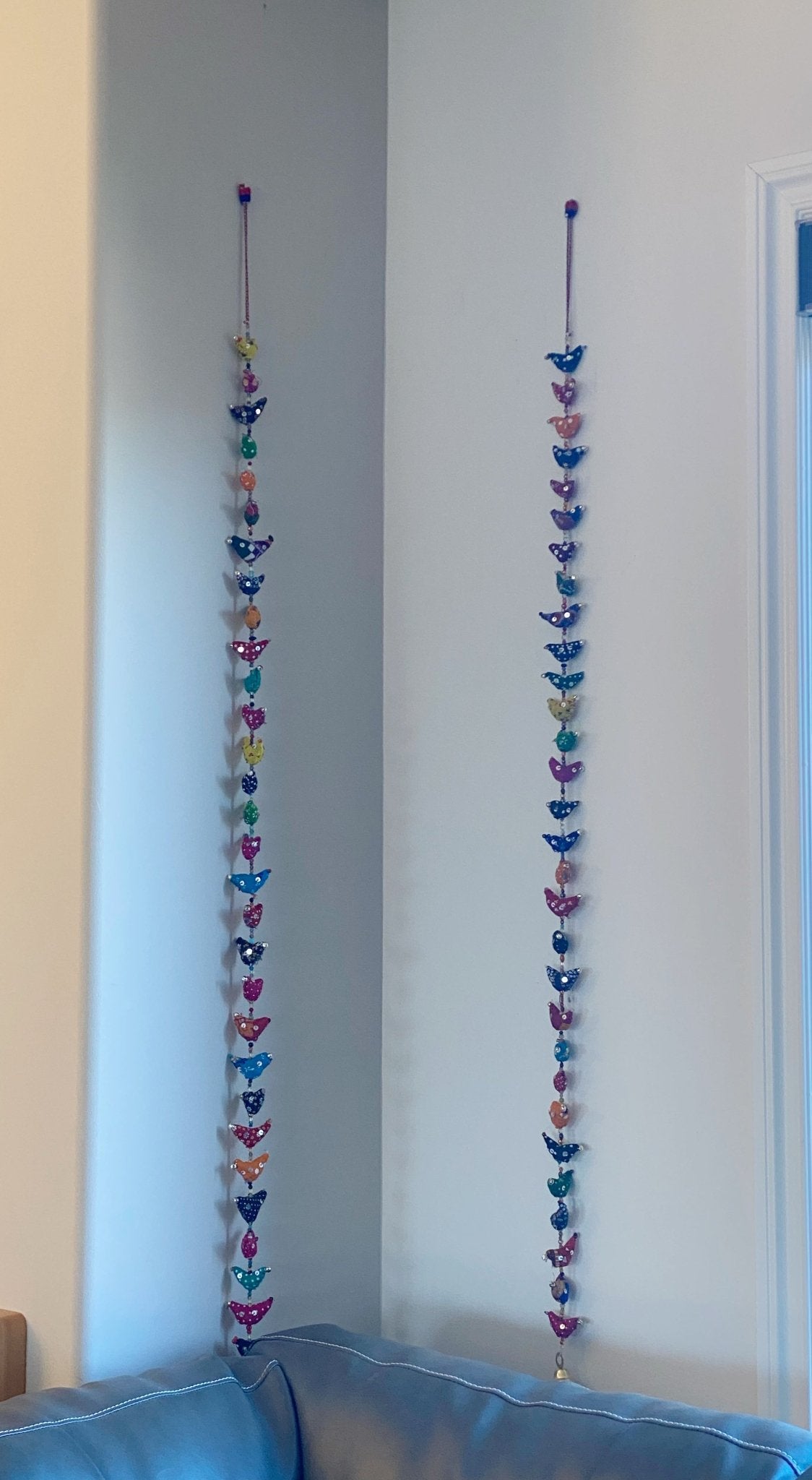 Fabric remnant Bird string garland - Rangeelaa- Fairtrade Sustainable Women's Clothing