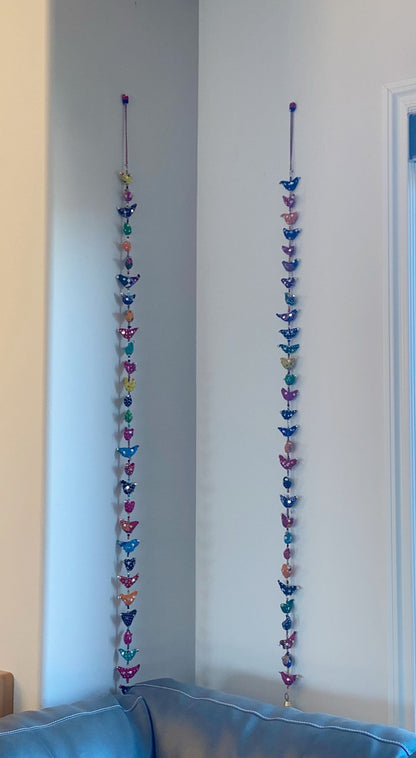 Fabric remnant Bird string garland - Rangeelaa- Fairtrade Sustainable Women's Clothing