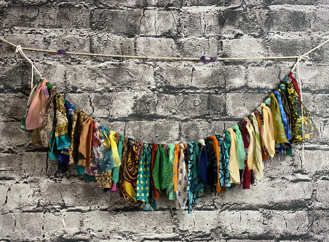 Pack of Two Saree Remnant Garlands - Rangeelaa- Fairtrade Sustainable Women's Clothing