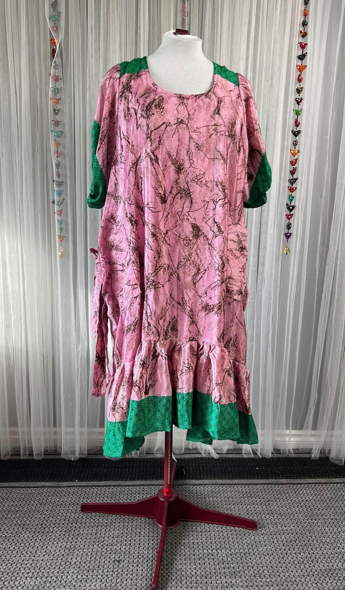Plus Size Flora Ruffle dress No Scarf PJ005 - Rangeelaa- Fairtrade Sustainable Women's Clothing