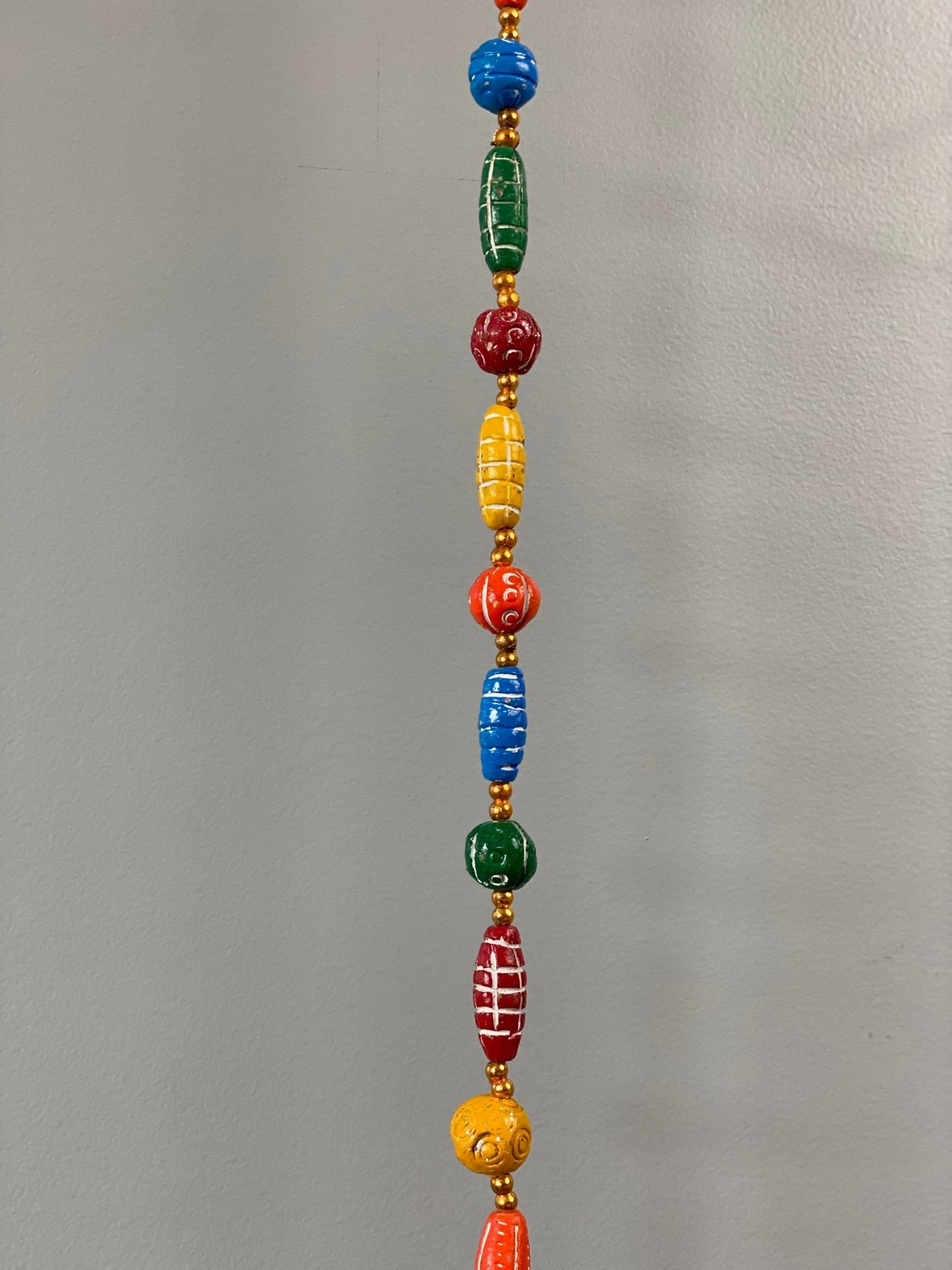 Wooden bead Blue Elephant Motif string garland - Rangeelaa- Fairtrade Sustainable Women's Clothing