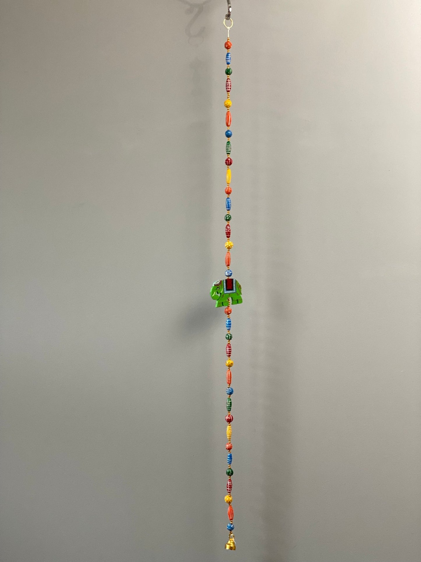 Wooden bead Green Elephant Motif string garland - Rangeelaa- Fairtrade Sustainable Women's Clothing