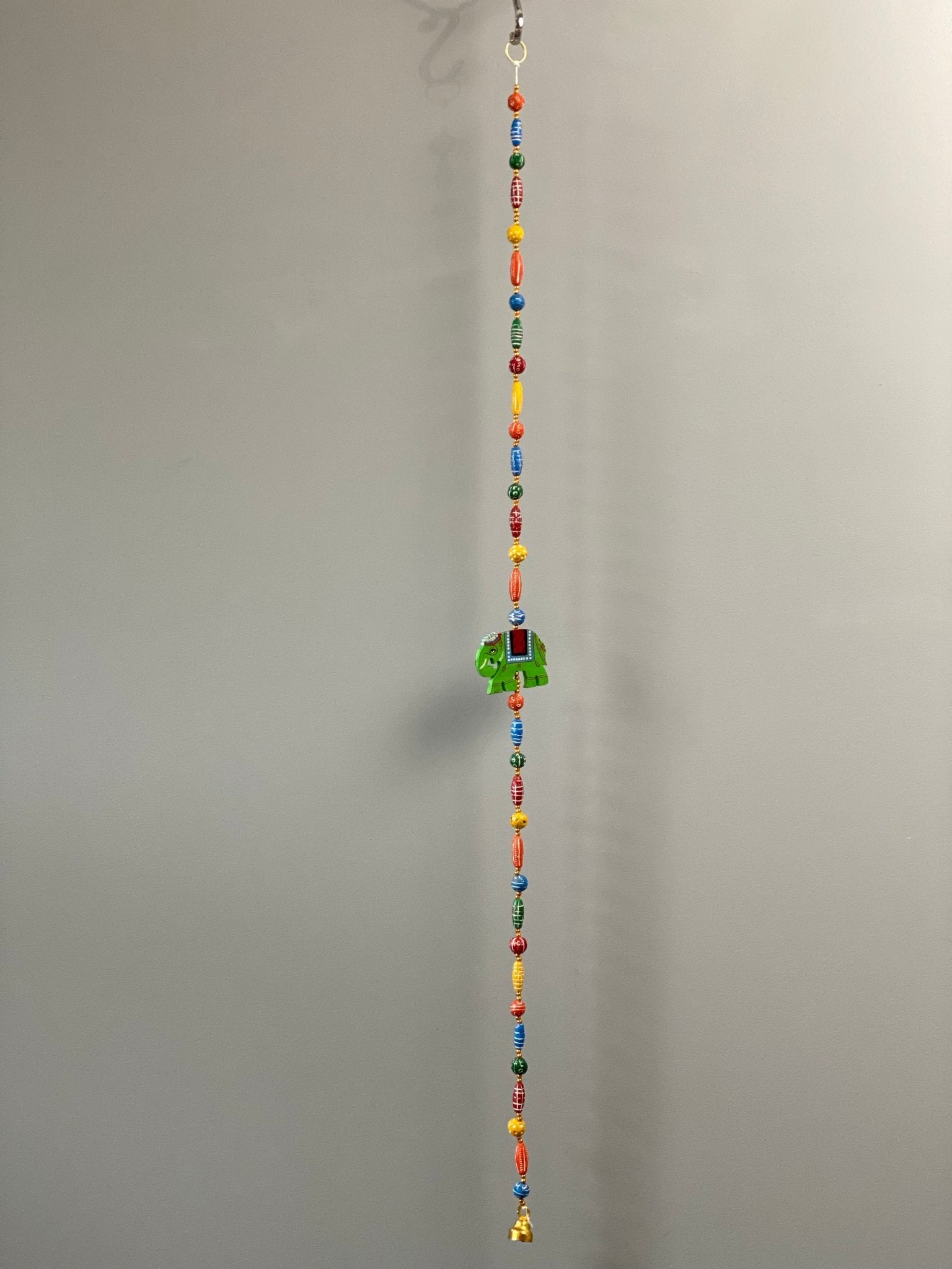Wooden bead Green Elephant Motif string garland - Rangeelaa- Fairtrade Sustainable Women's Clothing