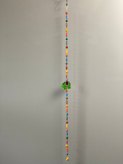 Wooden bead Green Elephant Motif string garland - Rangeelaa- Fairtrade Sustainable Women's Clothing