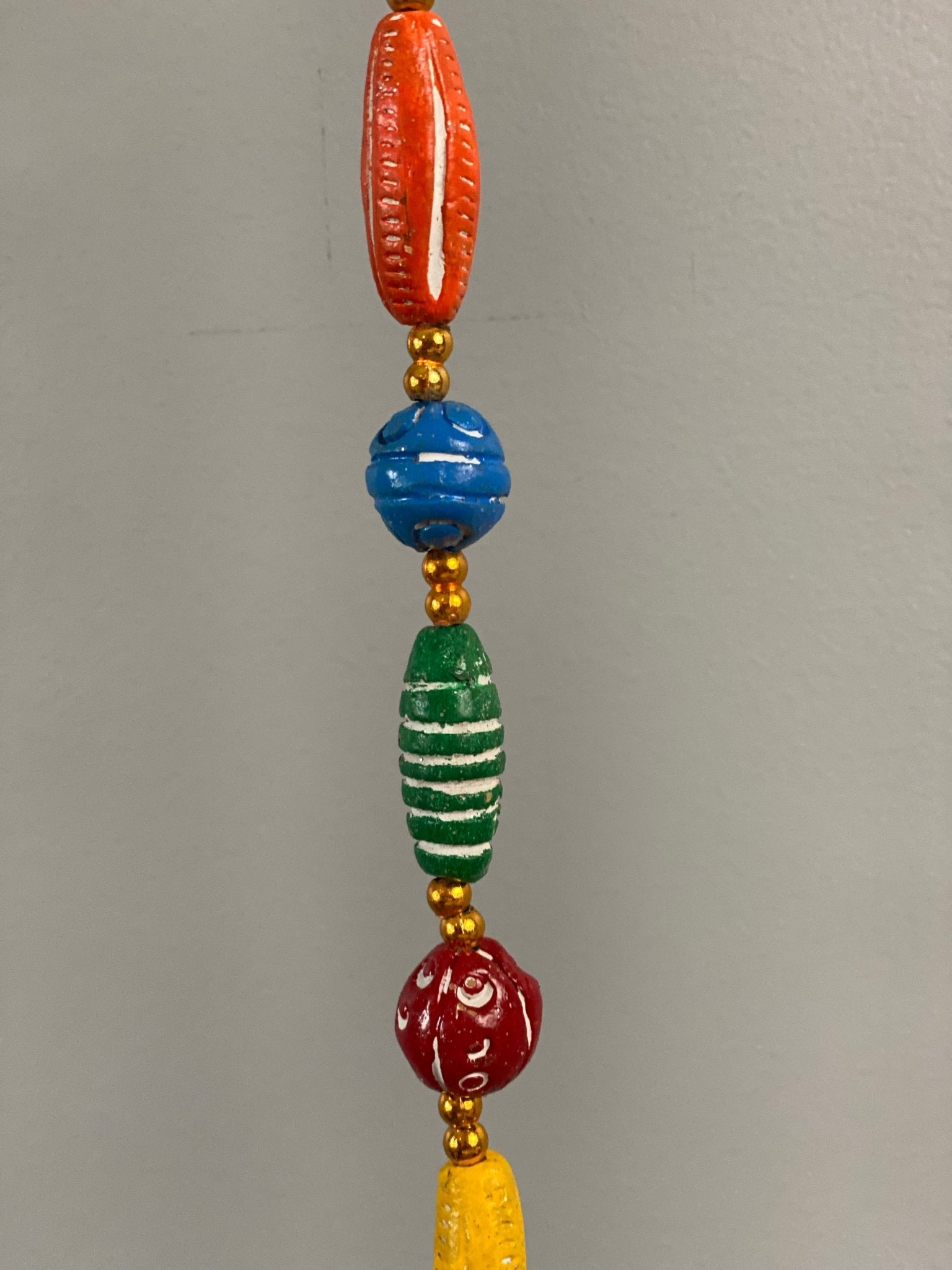 Wooden bead Green Elephant Motif string garland - Rangeelaa- Fairtrade Sustainable Women's Clothing