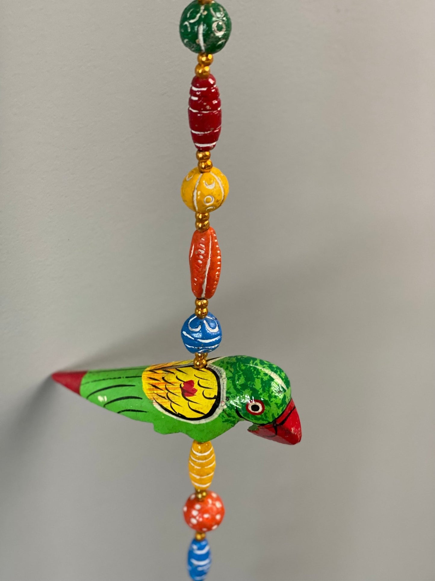 Wooden bead Parrot Motif string garland - Rangeelaa- Fairtrade Sustainable Women's Clothing