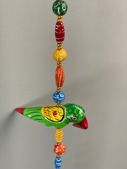 Wooden bead Parrot Motif string garland - Rangeelaa- Fairtrade Sustainable Women's Clothing