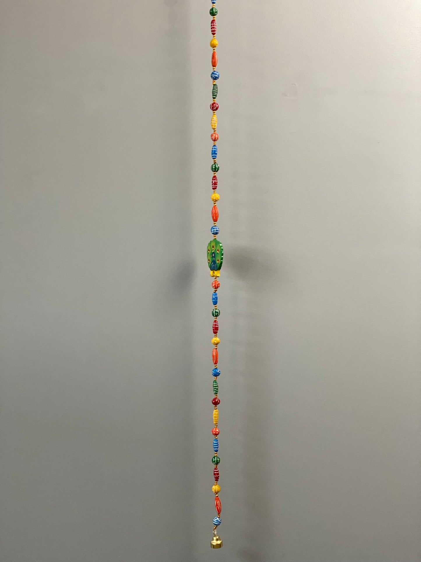 Wooden bead Peacock Motif string garland - Rangeelaa- Fairtrade Sustainable Women's Clothing