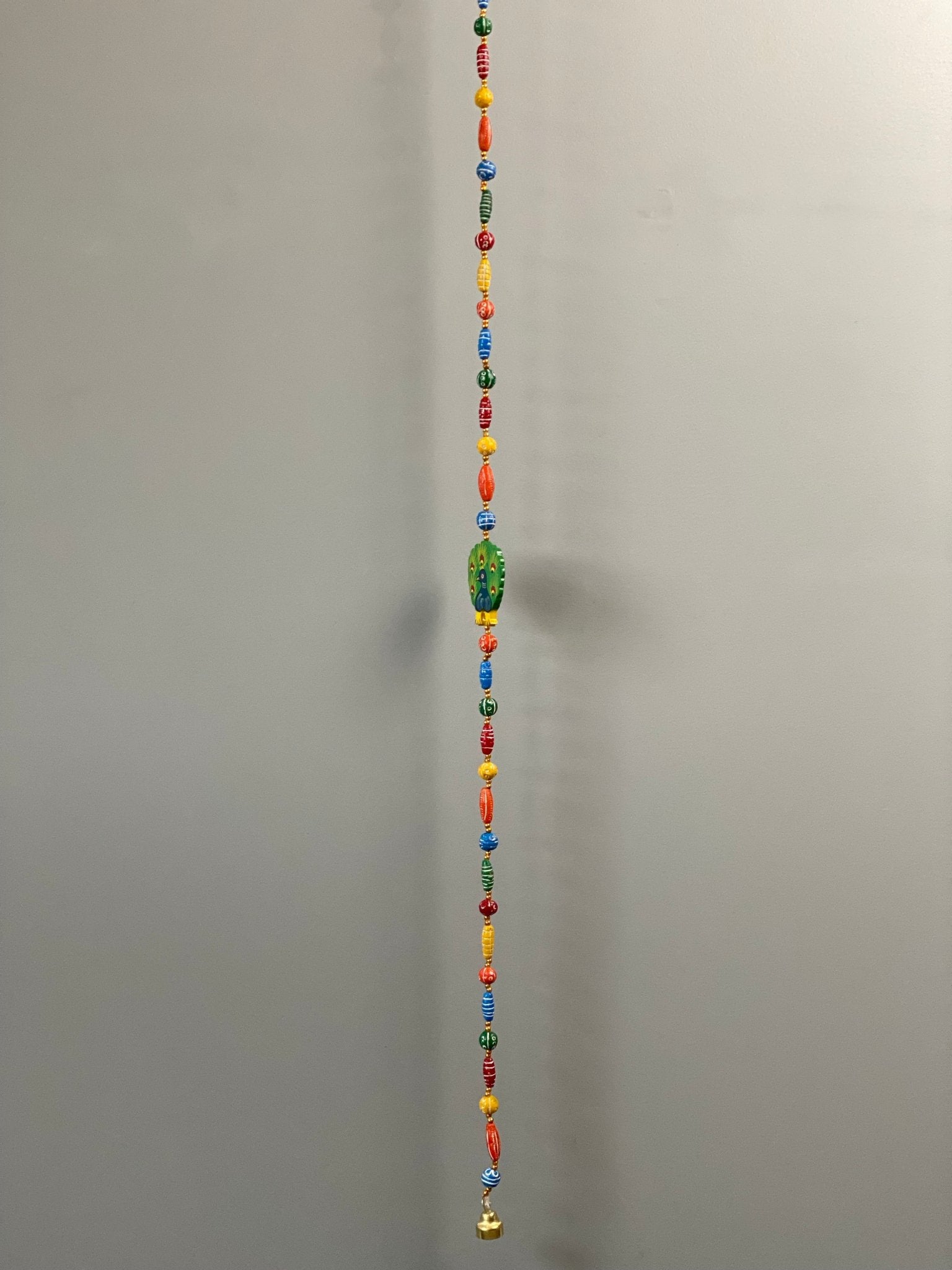 Wooden bead Peacock Motif string garland - Rangeelaa- Fairtrade Sustainable Women's Clothing
