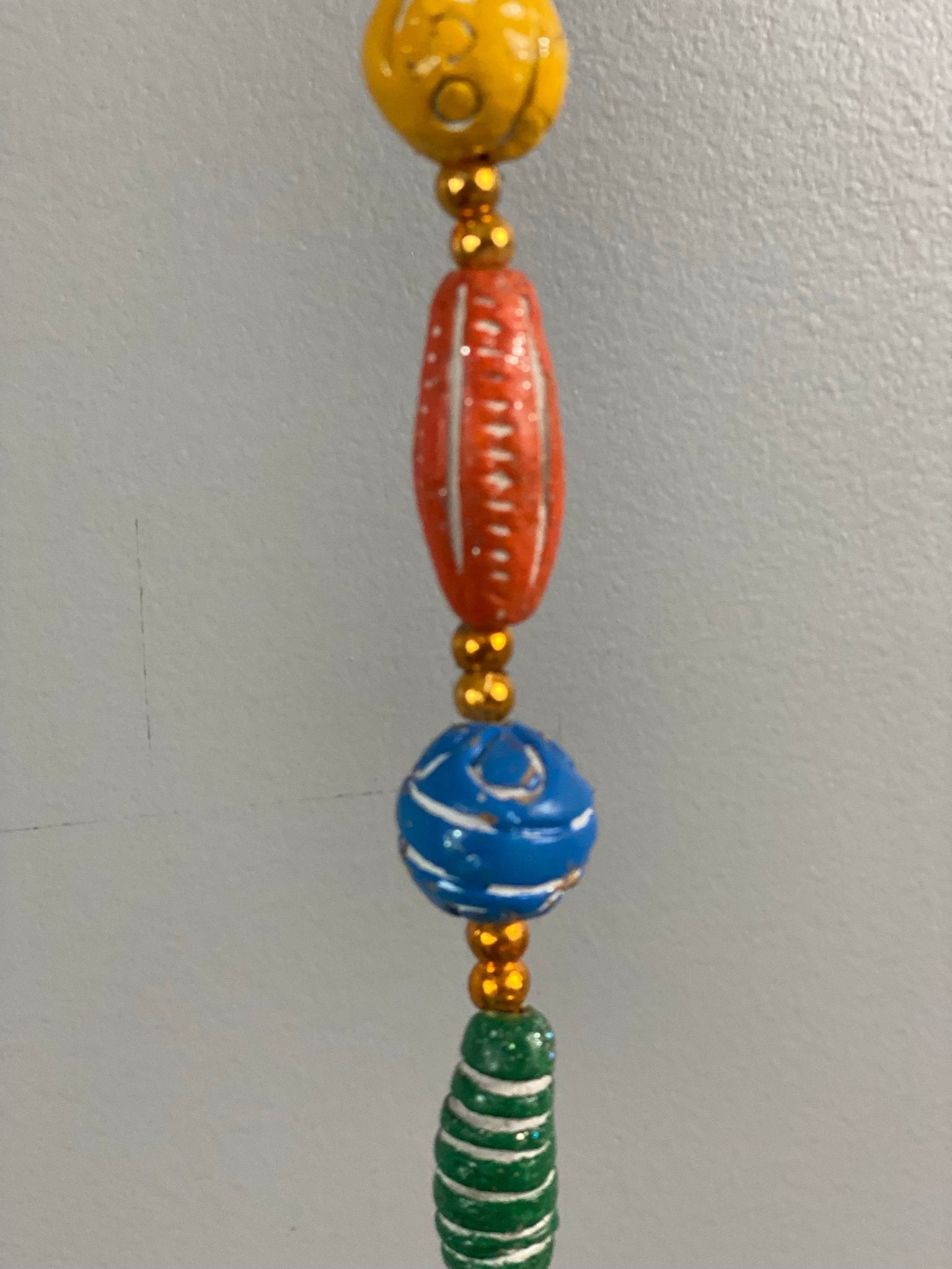 Wooden bead Peacock Motif string garland - Rangeelaa- Fairtrade Sustainable Women's Clothing