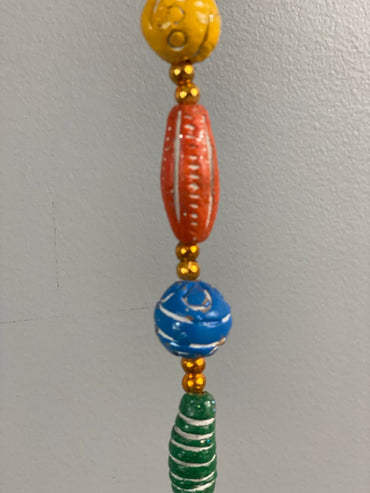 Wooden bead Peacock Motif string garland - Rangeelaa- Fairtrade Sustainable Women's Clothing