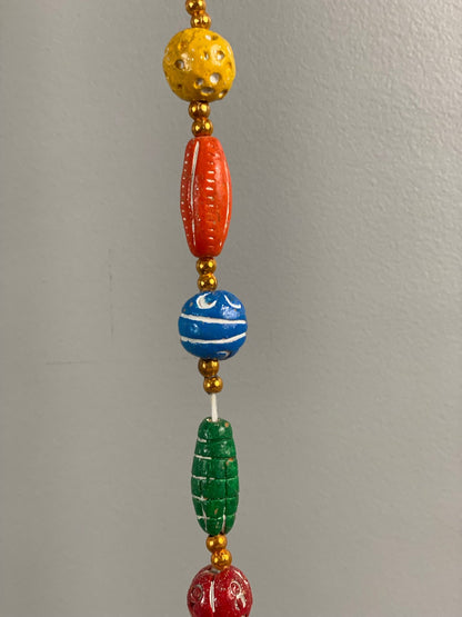 Wooden bead Red Elephant Motif string garland - Rangeelaa- Fairtrade Sustainable Women's Clothing