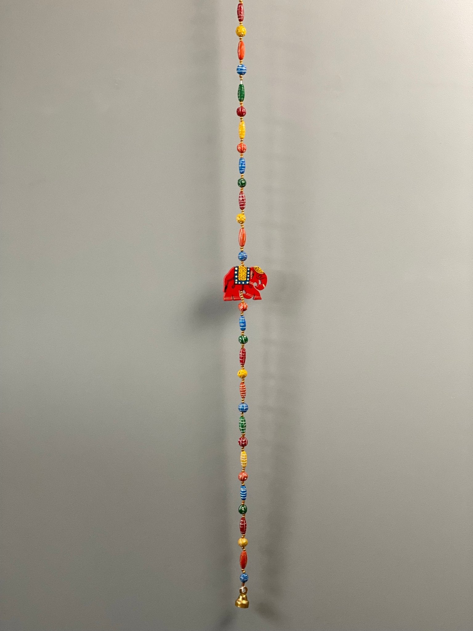 Wooden bead Red Elephant Motif string garland - Rangeelaa- Fairtrade Sustainable Women's Clothing