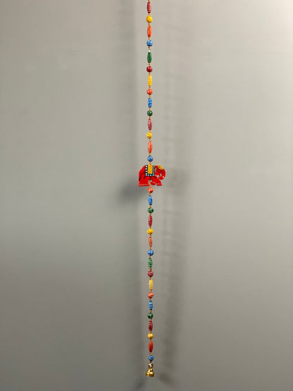 Wooden bead Red Elephant Motif string garland - Rangeelaa- Fairtrade Sustainable Women's Clothing